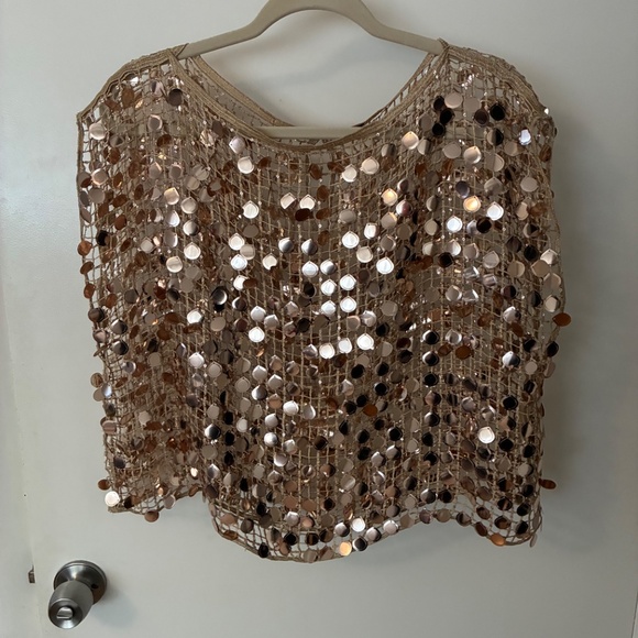 Free People Vee Tank Top Gold XS - Picture 3 of 7